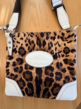 Dolce & Gabbana Leopard Print Shoulder Bag in Brown, Black and White